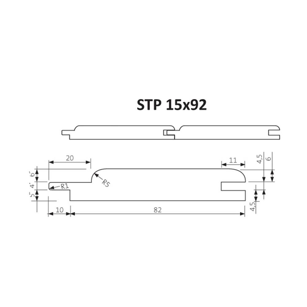 Saunová palubka Thermowood STP borovice 15 x 92 mm softline