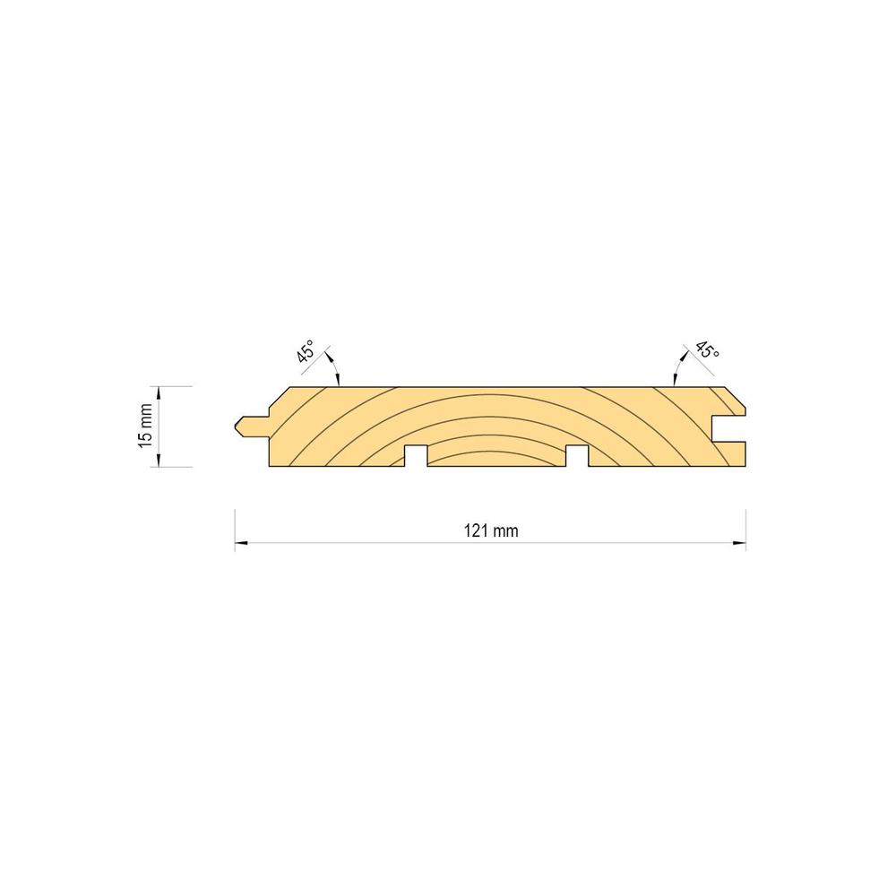 Smrková palubka 15 x 121 mm 4 m AB KLASIK - AKCE