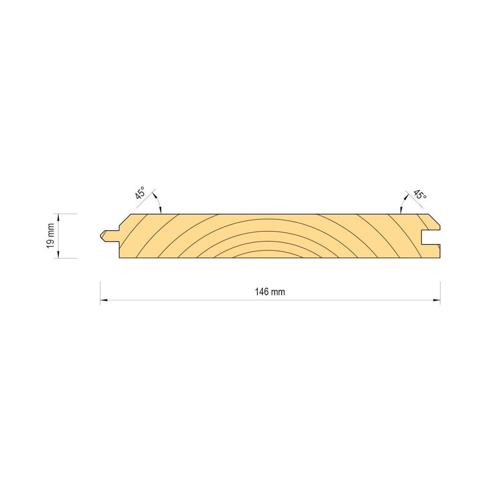 Smrková palubka 19 x 146 mm 4 m AB KLASIK - AKCE