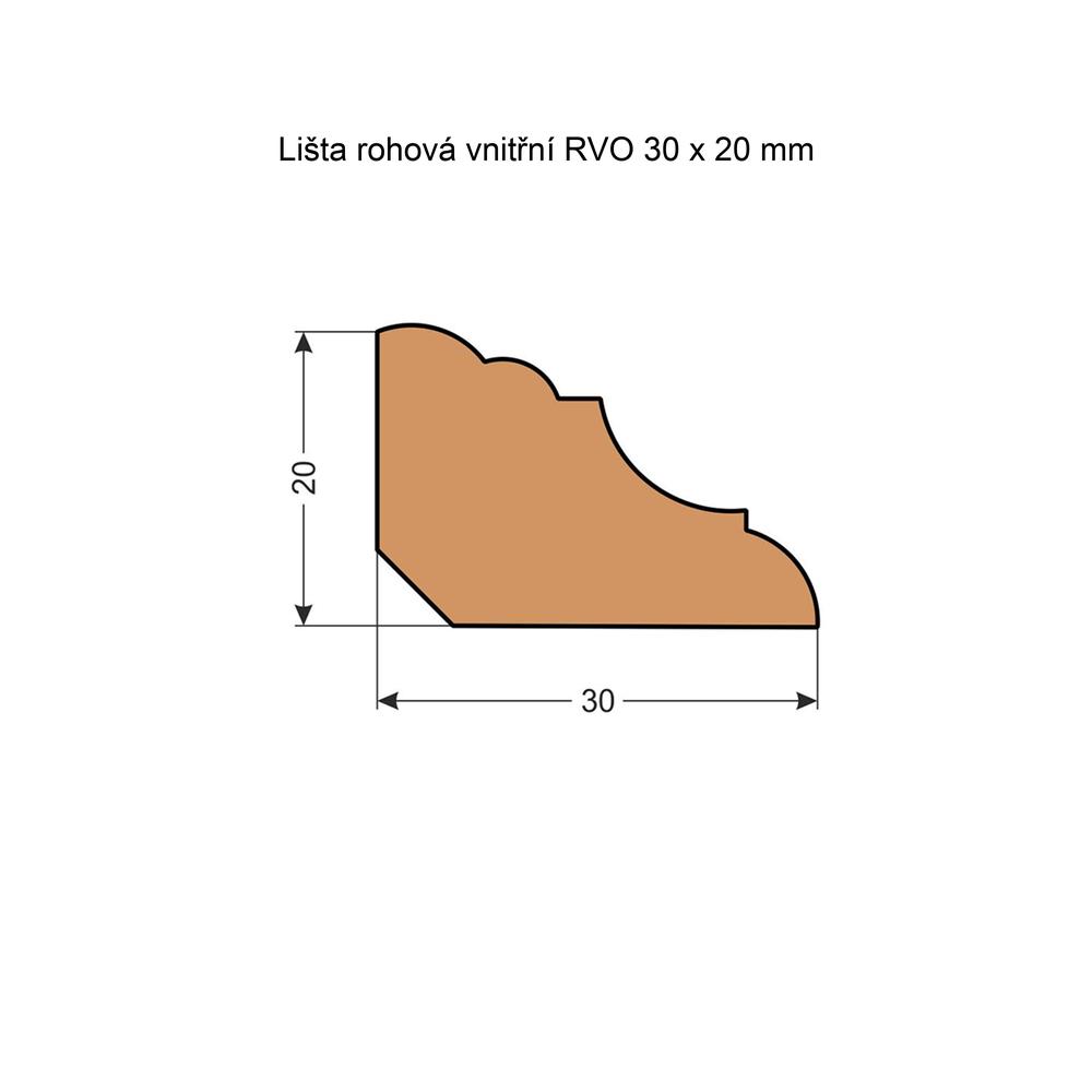 Smrková lišta rohová vnitřní