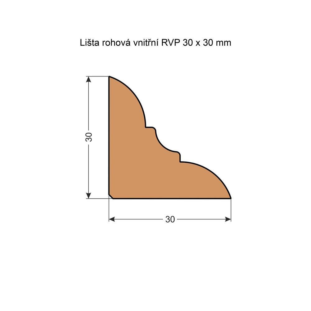 Smrková lišta rohová vnitřní
